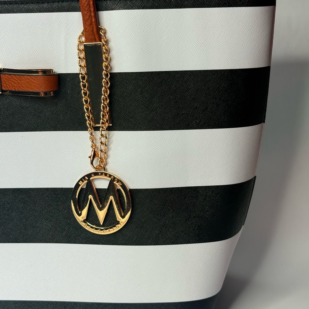 Mia Brand Black & White Tote Bag